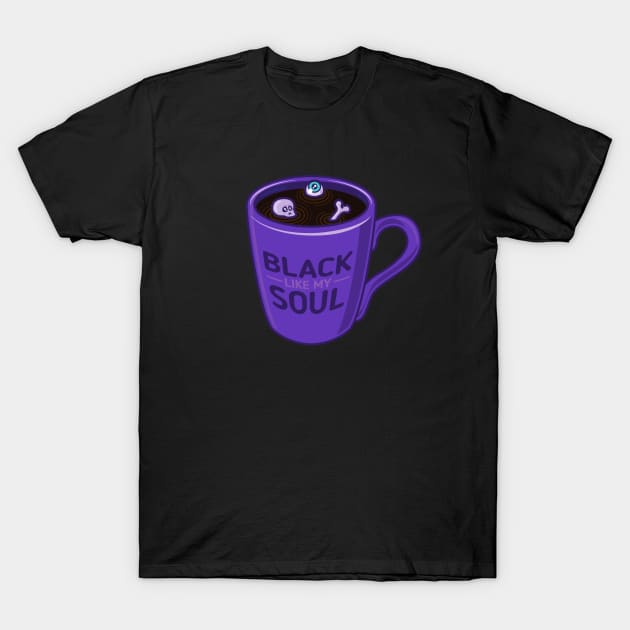 Black like my soul coffee mug with skull and bone T-Shirt by Sugar & Bones